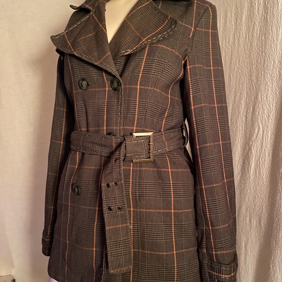 Plaid Double-Breasted Women's Coat - Picture 2 of 8